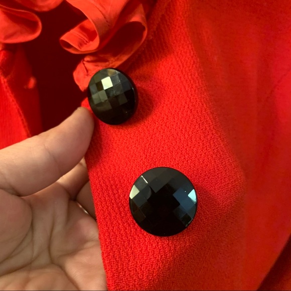 Vintage Saks Jandel red ruffle Secretary dress - Picture 15 of 16